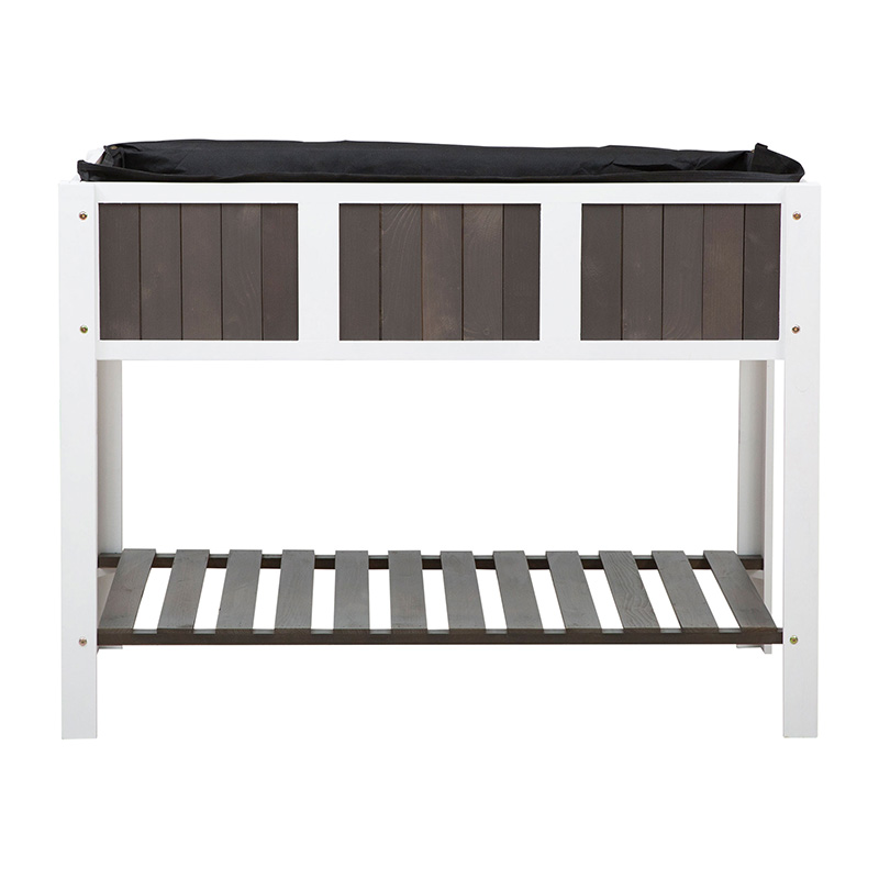 47' x 23' x 35' träupphöjd trädgårdsplanteringssäng med rymlig yta för plantering, förvaringshylla och mångsidig användning 47' x 23' x 35' träupphöjd trädgårdsplanteringssäng med rymlig yta för plantering, förvaringshylla och mångsidig användning