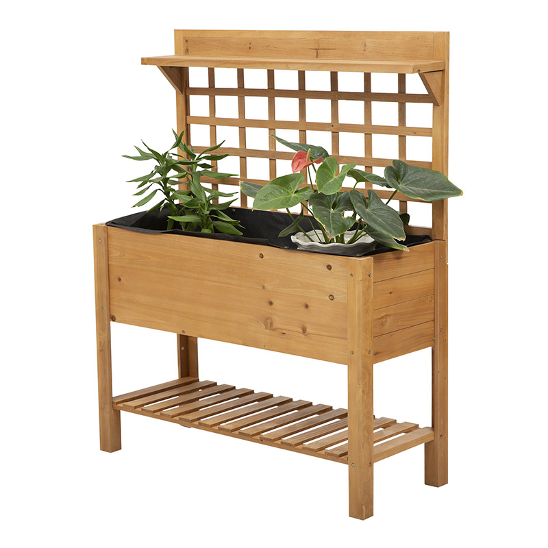 41'x18'x53' upphöjd trädgårdssäng med hylla och hjul Massivträ planteringskåp Blomma örtlådor för grönsaker Blomma utomhus/inomhus - brun 41'x18'x53' upphöjd trädgårdssäng med hylla och hjul Massivträ planteringskåp Blomma örtlådor för grönsaker Blomma utomhus/inomhus - brun