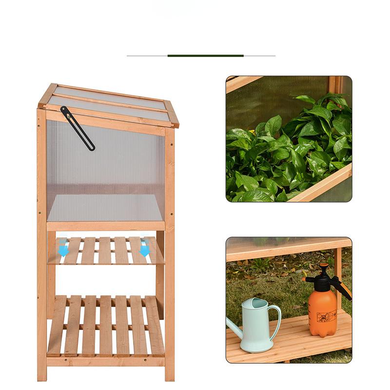 36' x 20' x 41' Växthusupphöjd växtskyddslåda för växthus utomhus med öppningsbar topp, kall träram Orange