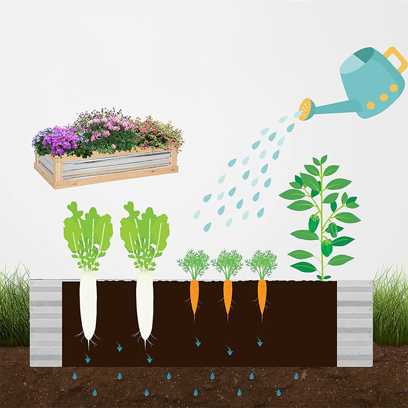 Upphöjd trädgård blomstersäng kit med växthus, trä kall ram plantering, naturlig