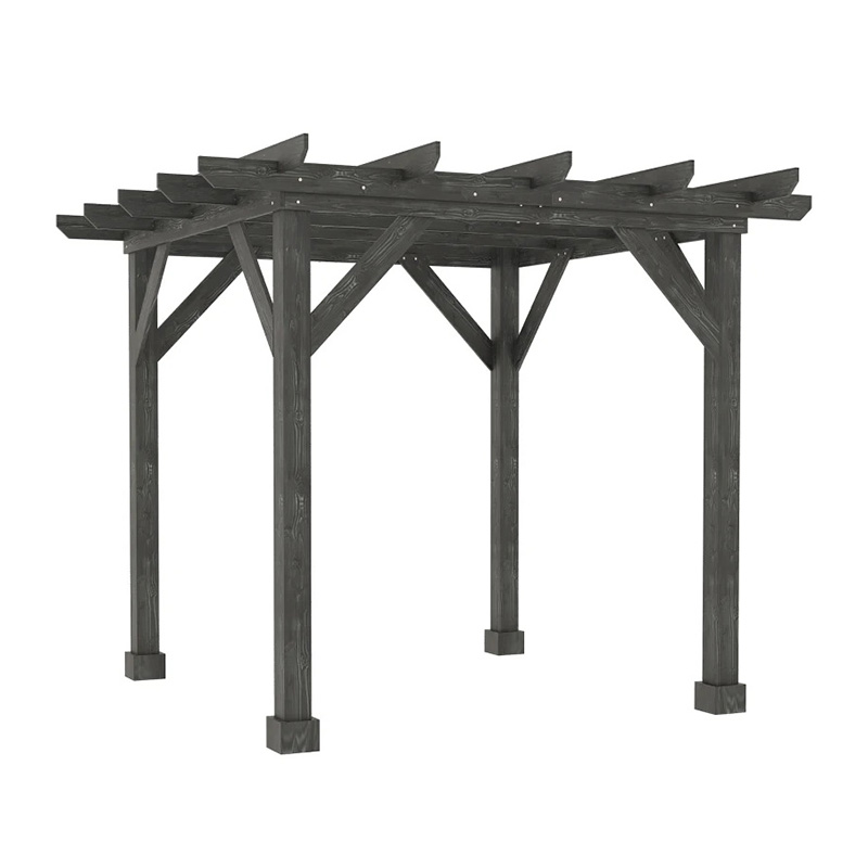 Utomhus 10' x 10' Pergola Gazebo, 100 % trä Pergola Lämplig för uteplats, däck, trädgård, Gazebo, perfekt för BBQs, fester, picknick, svart Utomhus 10' x 10' Pergola Gazebo, 100 % trä Pergola Lämplig för uteplats, däck, trädgård, Gazebo, perfekt för BBQs, fester, picknick, svart
