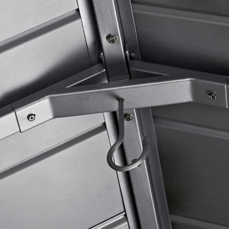 11x13 Hardtop Gazebo med träram, Permanent Metal Tak Gazebo Canopy med takkrok för trädgård, uteplats, bakgård