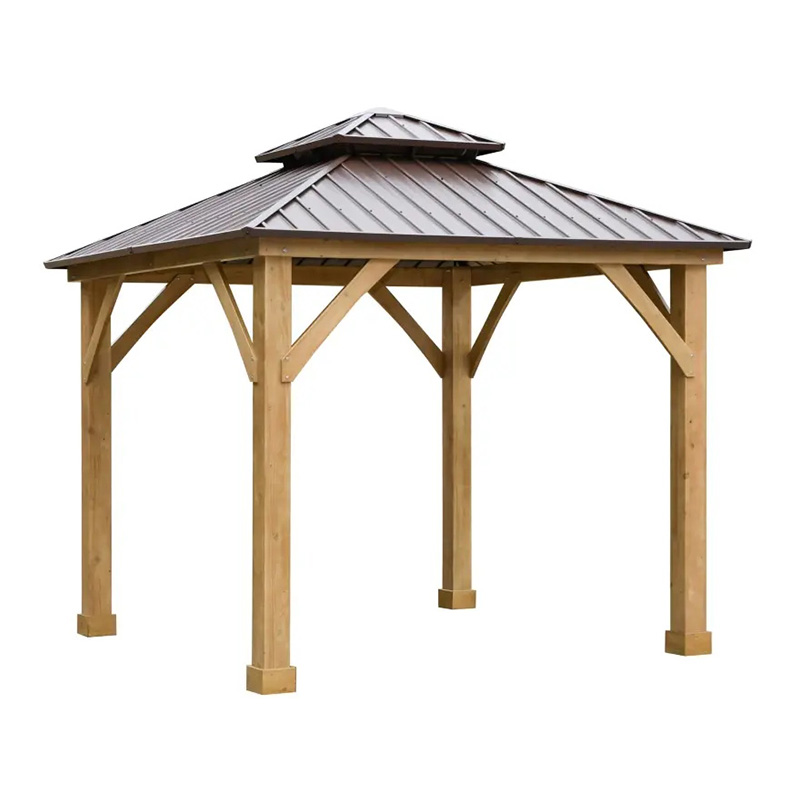 10' x 10' Hardtop Gazebo Patio Canopy Shelter Utomhus med dubbelt ståltak
