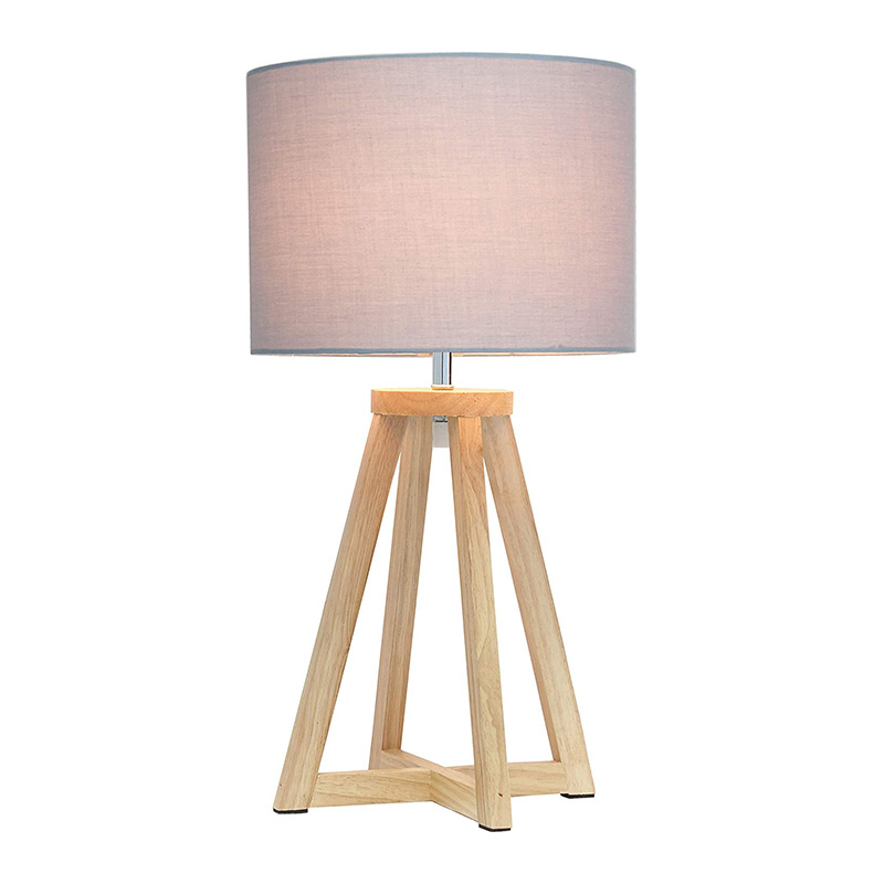 Antik Iced Blue and Natural Rope Finish -Rund inbunden naturlig linneskärm -På-Av vridomkopplare