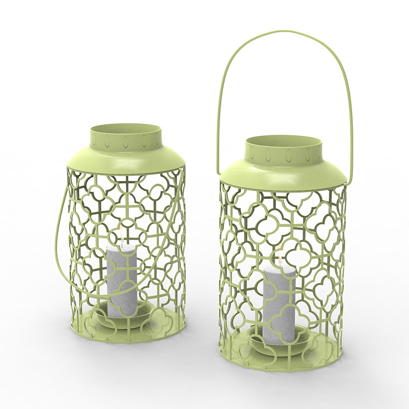 Metalllykta med batteridrivet ljus - traditionell svart, 17' lykta