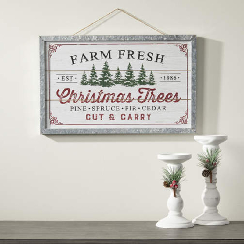 'Farm Fresh Christmas Trees' Inramad hängande väggdekor