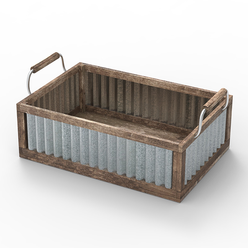 Träförvaringslåda för organisation och förvaring, 3-pack, brun