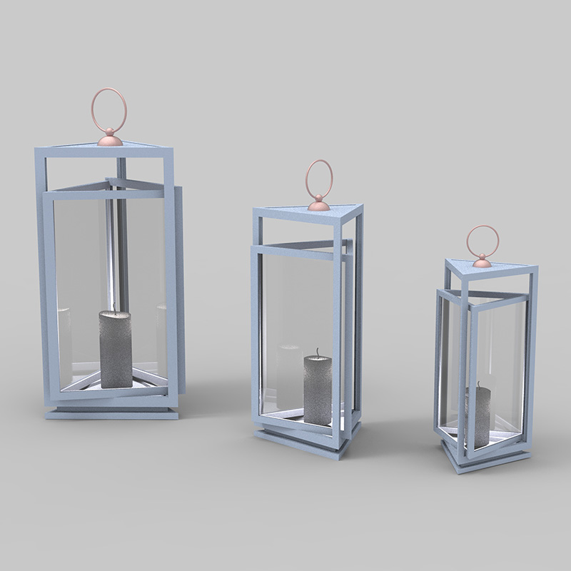 Metalllykta med batteridrivet ljus - traditionell svart, 17' lykta