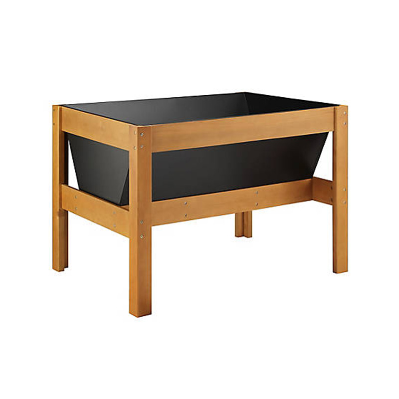 47' x 23' x 35' träupphöjd trädgårdsplanteringssäng med rymlig yta för plantering, förvaringshylla och mångsidig användning