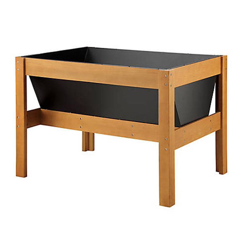 47' x 23' x 35' träupphöjd trädgårdsplanteringssäng med rymlig yta för plantering, förvaringshylla och mångsidig användning