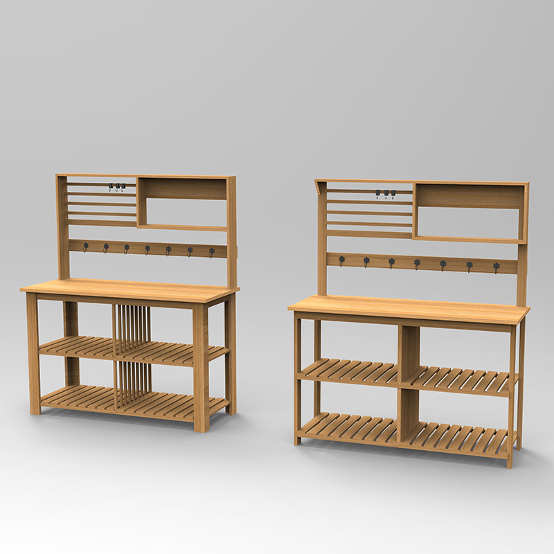 Krukbänksbord, trädgårdsarbetsplats med silskärm, avtagbar diskbänk och korgar