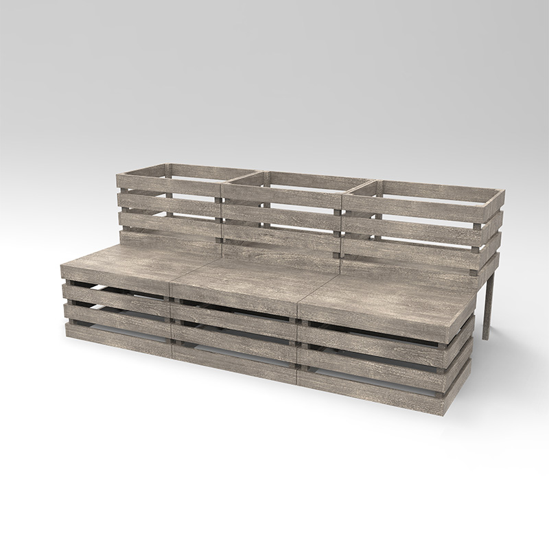 3-vånings upphöjd trädgårdssäng Fristående planteringslåda för grönsaker, örter, blommor