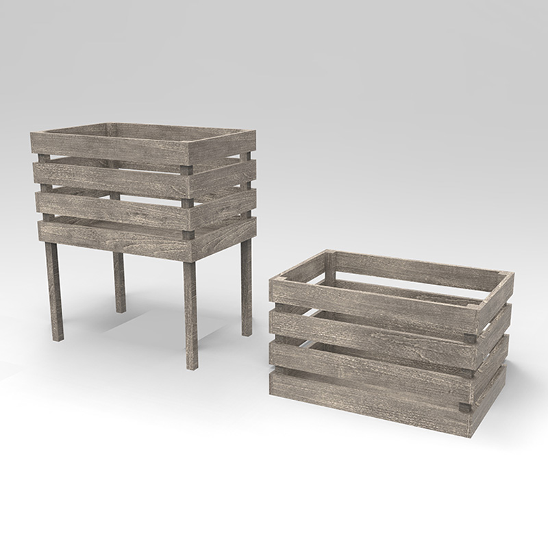 3-vånings upphöjd trädgårdssäng Fristående planteringslåda för grönsaker, örter, blommor