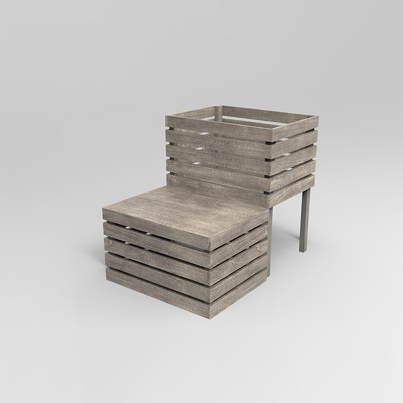 3-vånings upphöjd trädgårdssäng Fristående planteringslåda för grönsaker, örter, blommor