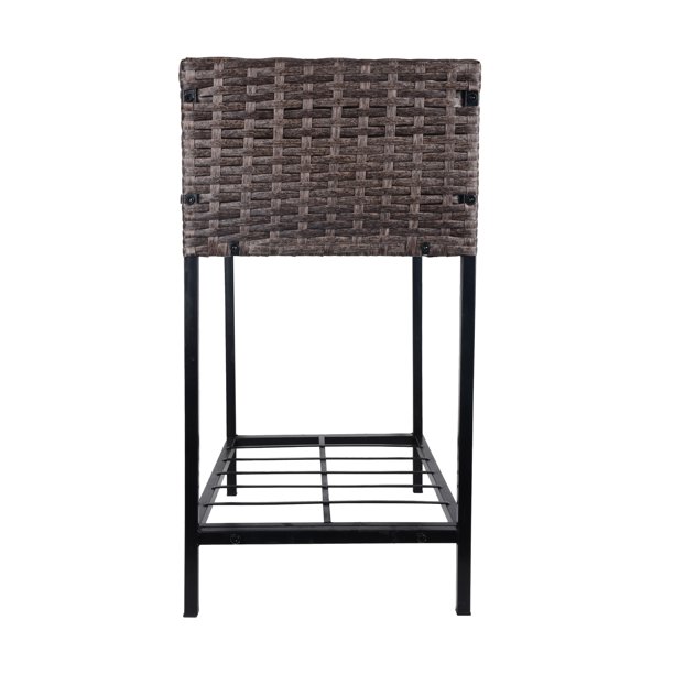 Blomsterlåda i rotting inomhus/utomhus med förvaringsställ för verktyg nedanför och robust förhöjd arbetsyta 28' H