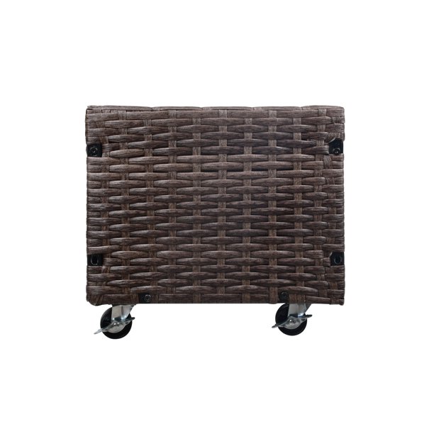 Blomsterlåda i rotting inomhus/utomhus med förvaringsställ för verktyg nedanför och robust förhöjd arbetsyta 28' H