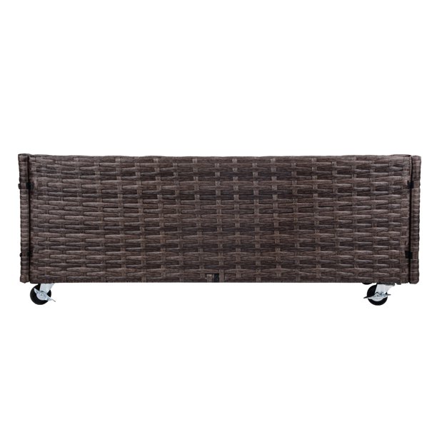 Blomsterlåda i rotting inomhus/utomhus med förvaringsställ för verktyg nedanför och robust förhöjd arbetsyta 28' H