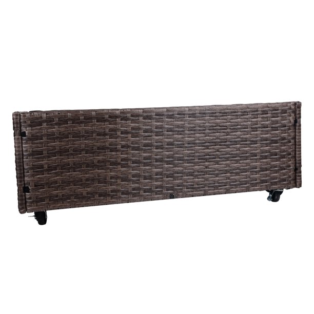 Blomsterlåda i rotting inomhus/utomhus med förvaringsställ för verktyg nedanför och robust förhöjd arbetsyta 28' H