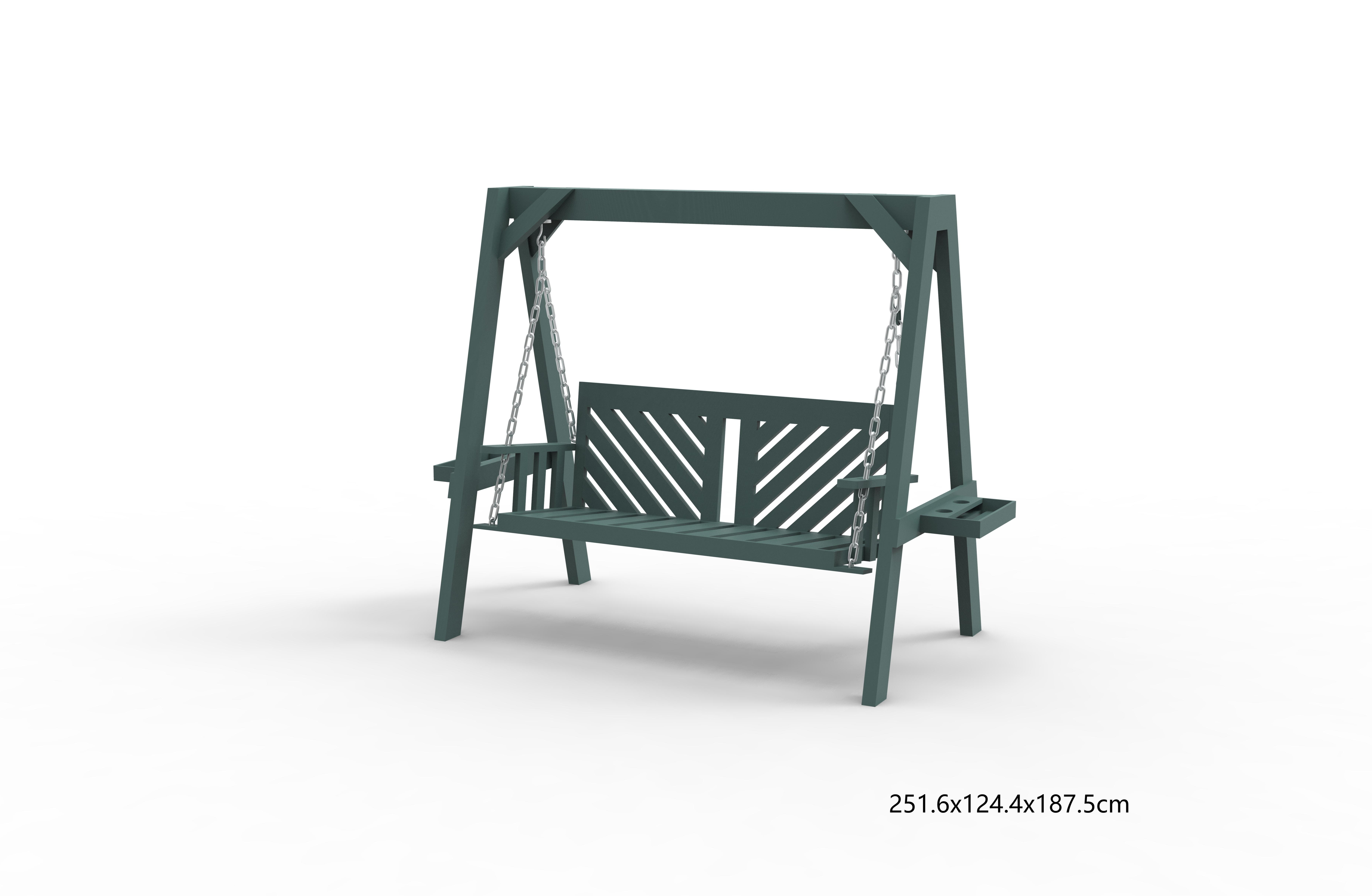 2-personers gunga för utomhusgung på veranda med trästativ, stark A-ramdesign och justerbar vattenbekämpande tak, gunga i rustik stil