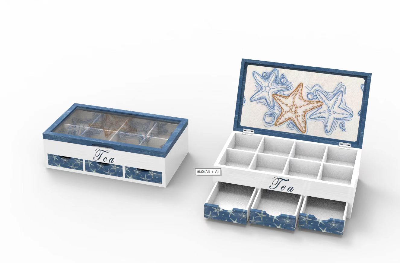 Lixincrafts inredning vid havet, inredning i havsstil, telåda