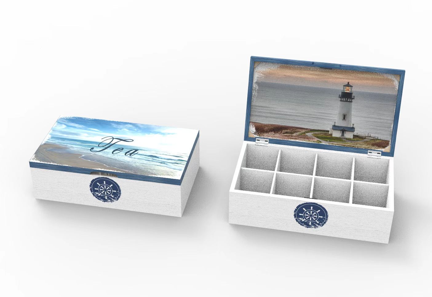 Lixincrafts inredning vid havet, inredning i havsstil, telåda Lixincrafts inredning vid havet, inredning i havsstil, telåda