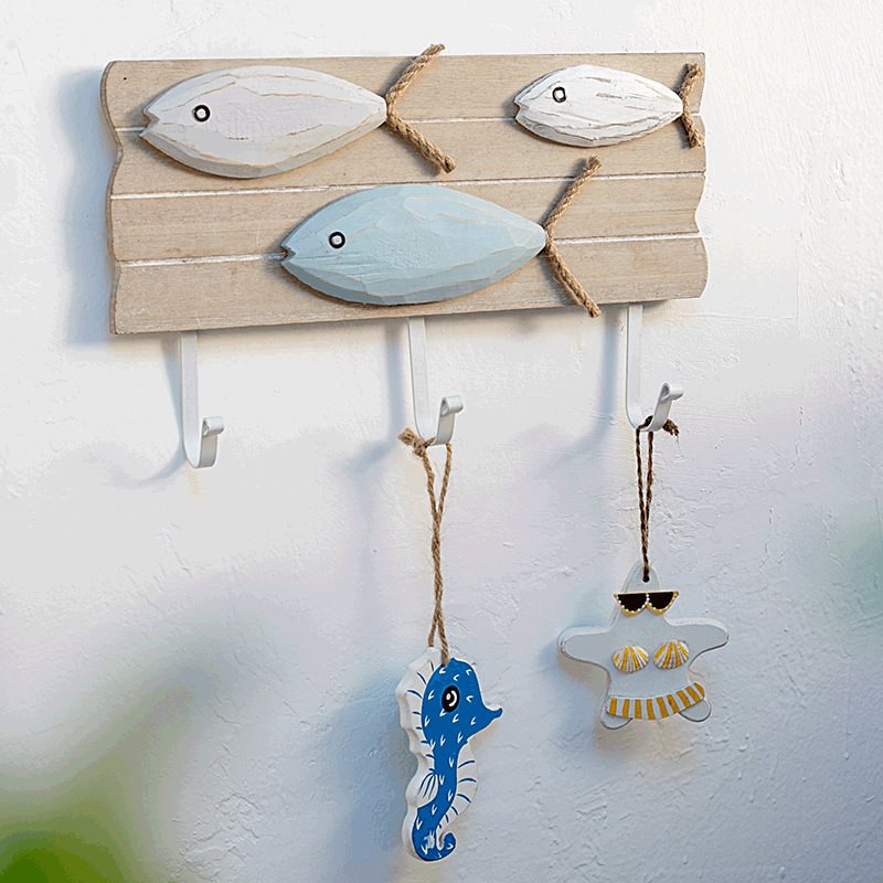 Lixincrafts inredning vid havet, inredning i havsstil, inredning för fartygshjul - fisk