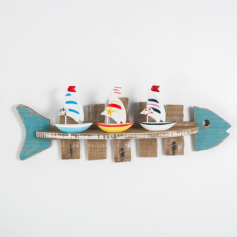 Lixincrafts inredning vid havet, inredning i havsstil, inredning för fartygshjul - fisk