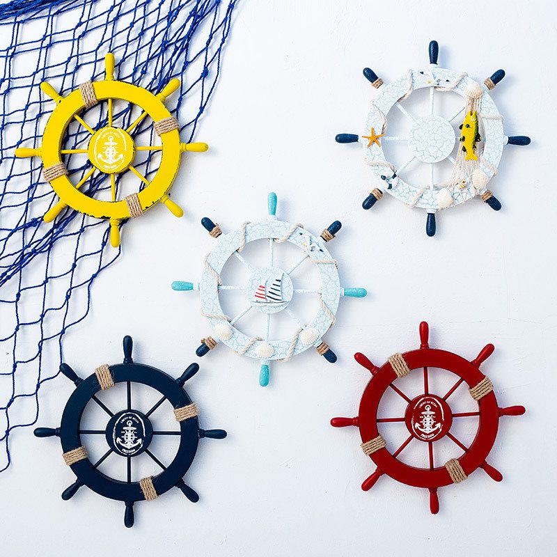 Lixincrafts seaside helgedom dekor, havsstil dekor, Ship Wheel