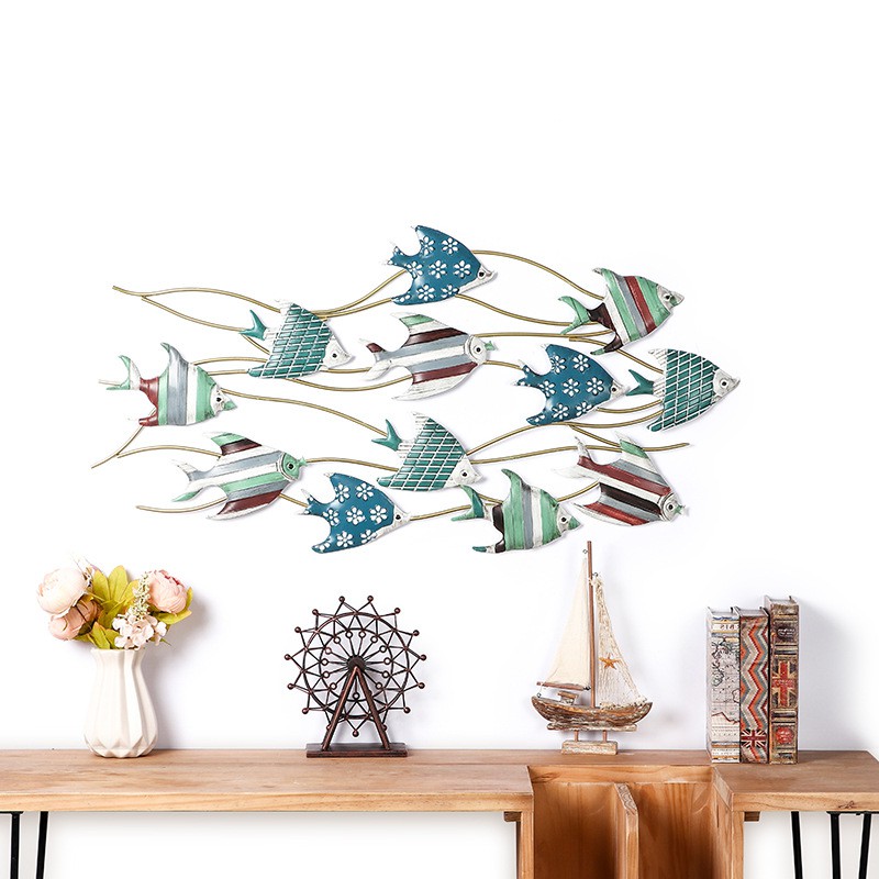 Lixincrafts inredning vid havet, inredning i havsstil, inredning för fartygshjul - fisk