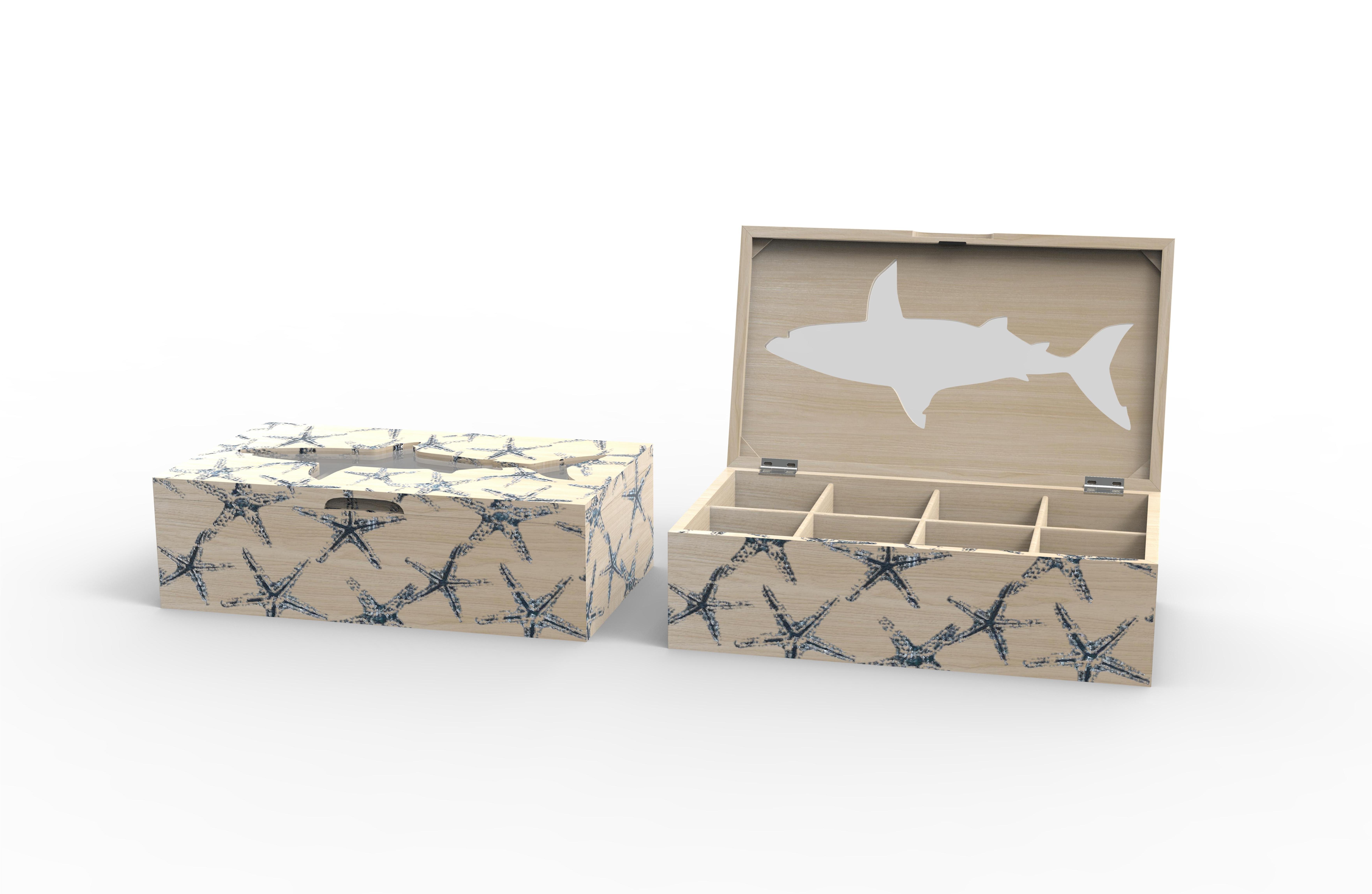 Lixincrafts inredning vid havet, inredning i havsstil, telåda